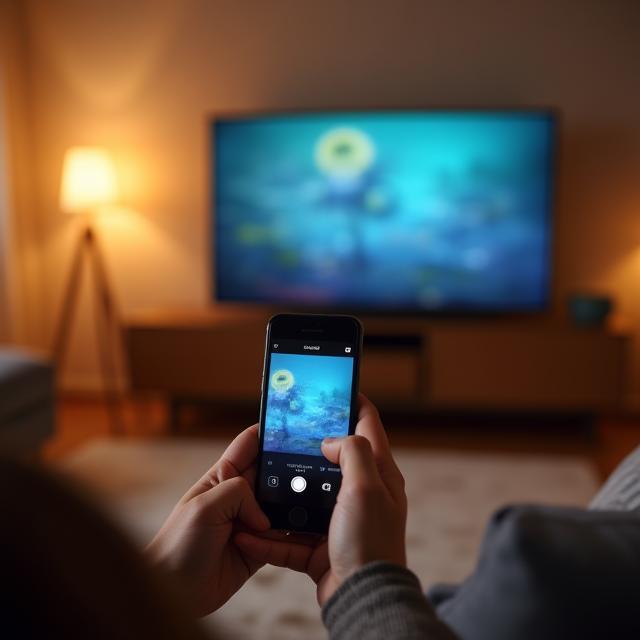 User casting content from smartphone to TV